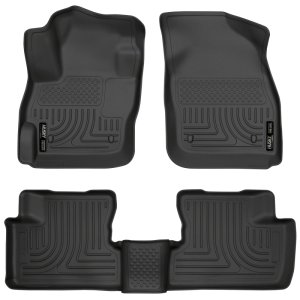 Mazda 3 Floor Liners - Front + Rear - Husky Liners - WeatherBeater Combo - Black - `10-`12
